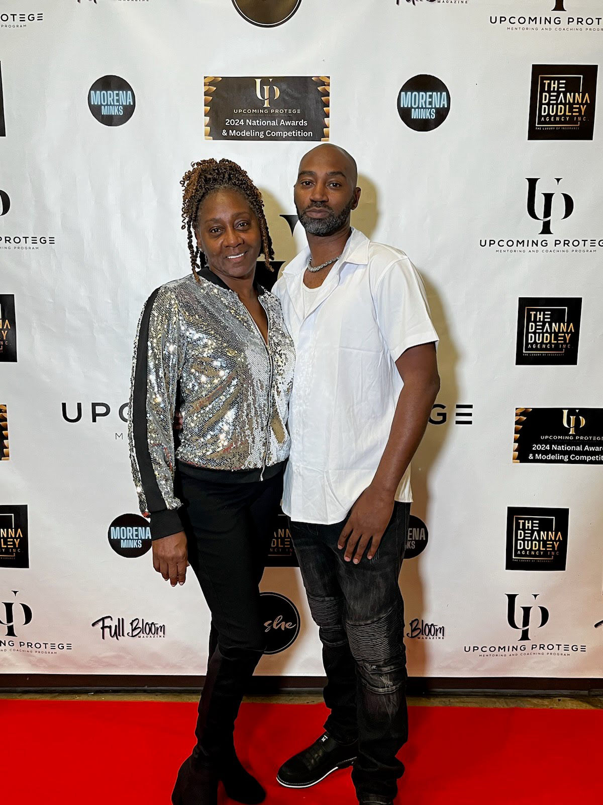 Atlanta Rapper Drama and his mom, Hester Marshal, at the 2024 Upcoming Protege Modeling Competition, where his sister competed for the grand prize. 